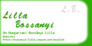 lilla bossanyi business card