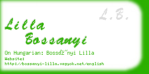 lilla bossanyi business card